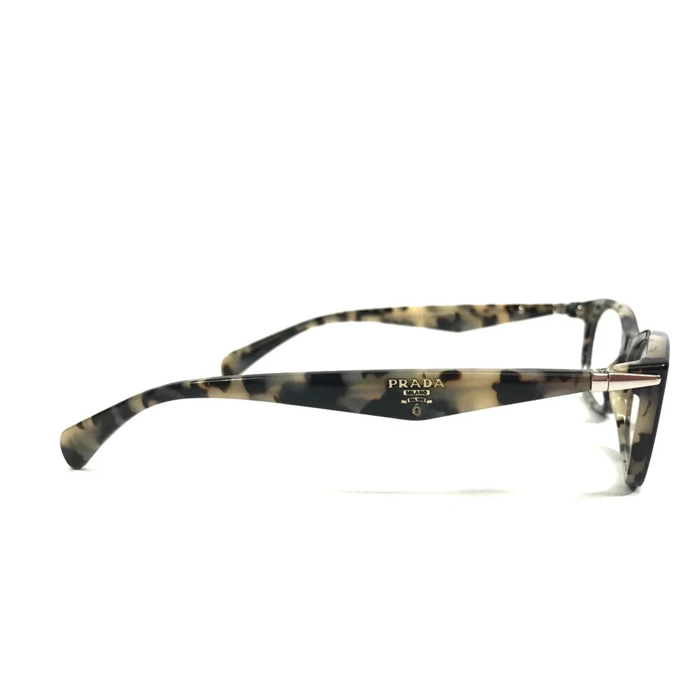 Prada Eyeglasses Frames VPR15P ROK-1O1 Black Tortoise Cat Eye Full Rim 53-16-135